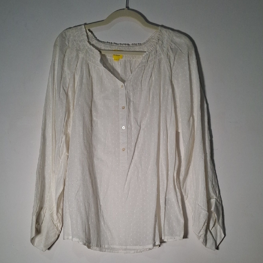 Roller Rabbit Cream Blouse with Button Detail